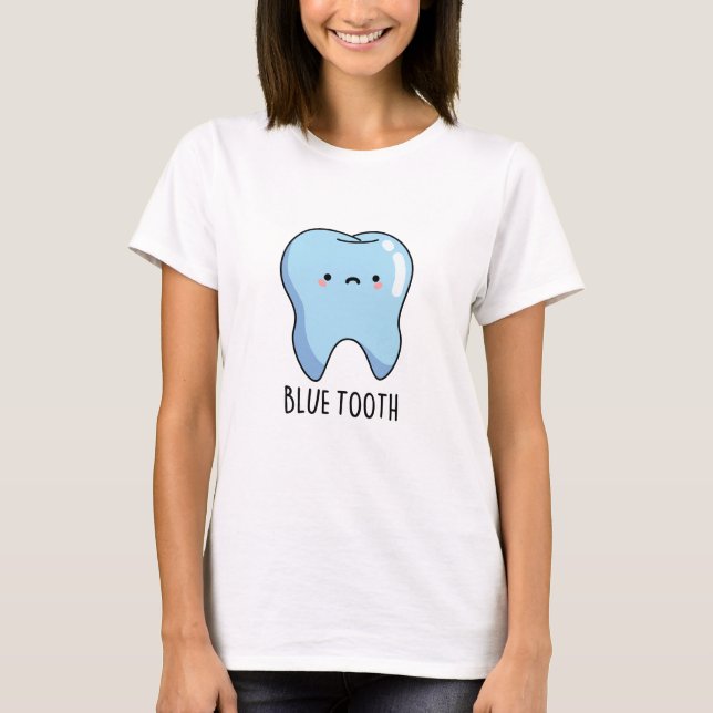 Camiseta Bluetooth Engraçado técnico Tooth Azul (Frente)