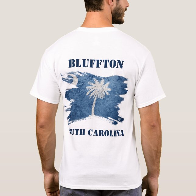 Camiseta Bluffton Carolina do Sul Lowcountry Gênero Neutro (Verso)