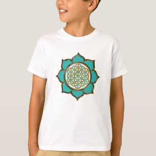Camiseta Blume des Lebens Lotus - türkis