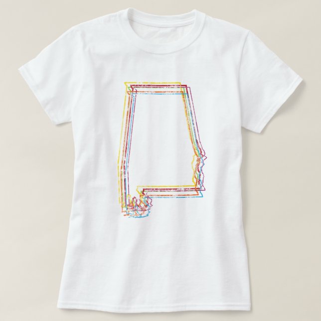 Camiseta blur do orgulho de alabama (Frente do Design)