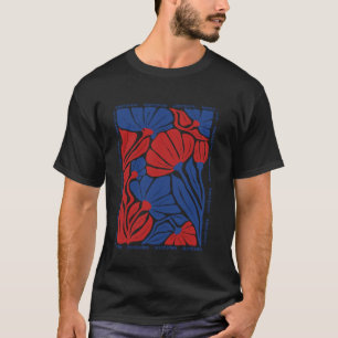 Camiseta Blusa Feminina America 4 de Julho Floral Boho Flor