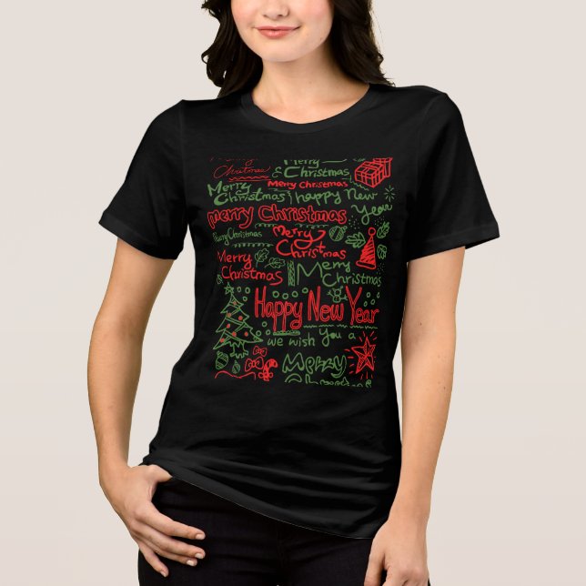 Camiseta blusa feminina de Natal  (Frente)