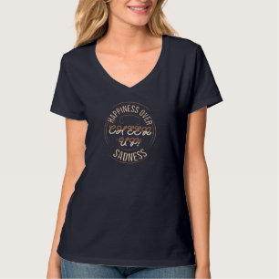 CAMISETA BLUSA FEMININA V-NECK T SHIRT ESCOLHA FELIZ ALEGRA