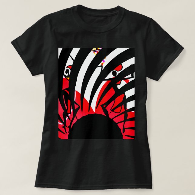 Camiseta Blusa Rosa Preta (Frente do Design)