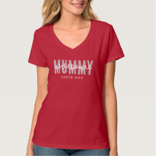 Camiseta Blusa Vermelha Ousada da Mãe Ano Personalizado