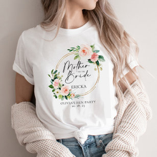Camiseta Blush Floral Wreath Mãe Da Noiva