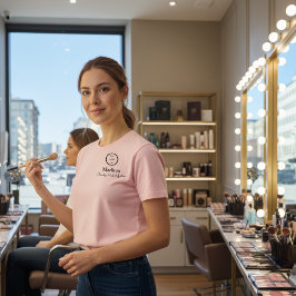 Camiseta Blush Pink Script Logo Makeup Staff T-Shirt