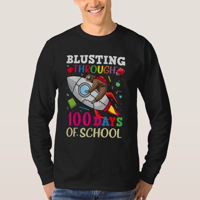 Camiseta Blusting Through 100 Days Of School Sloth For Teac (Frente)
