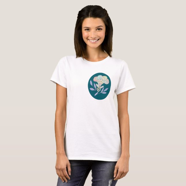 Camiseta Blütenkelch dunkel (Frente Completa)