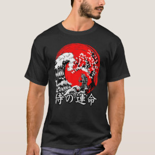 Camiseta Blutmond Samurai Na Onda Fuji