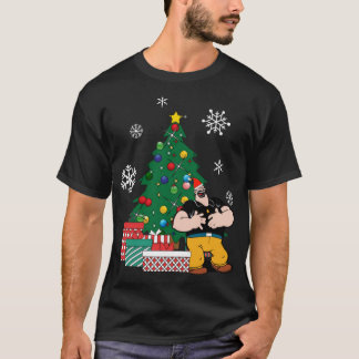 Camiseta Bluto em volta da árvore de Natal Popeye