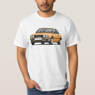 Camiseta BMW E30 (3-series), ilustração, alaranjada