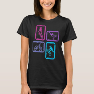 Camiseta BMX Bicicletas Truques Vintage Crianças Mulheres B