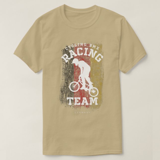 Camiseta BMX Bike Alemanha Flag Biking Cycling Racing BMX 3 (Frente do Design)