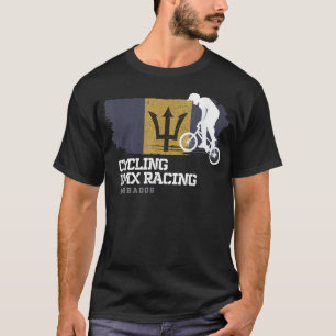 Camiseta BMX Bike Barbados Bandeira Corrida de Ciclismo BMX