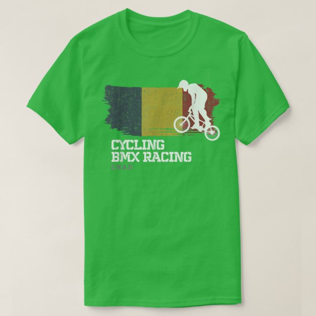 Camiseta BMX Bike Chad Flag Biking Cycling Racing BMX  (Frente do Design)