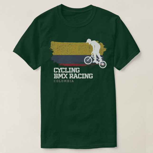 Camiseta BMX Bike Colombia Flag ciclismo BMX (Frente do Design)
