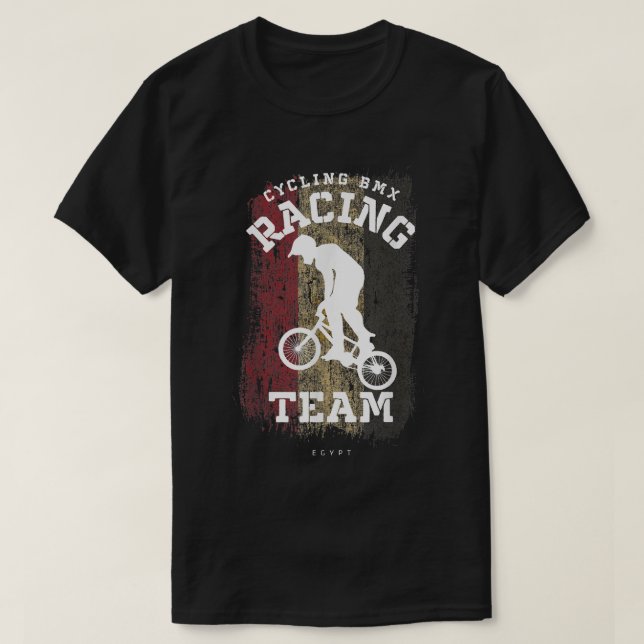 Camiseta BMX Bike Egypt Flag Biking Racing BMX 336 (Frente do Design)