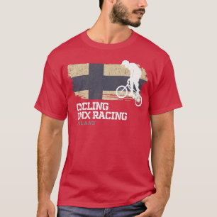 Camiseta BMX Bike Finlândia Flag Biking Cycling Racing BMX