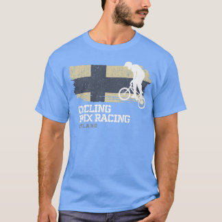 Camiseta BMX Bike Finlândia Flag Biking Cycling Racing BMX 