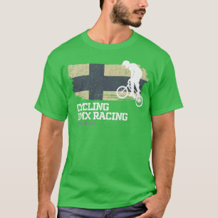 Camiseta BMX Bike Finlândia Flag Biking Cycling Racing BMX