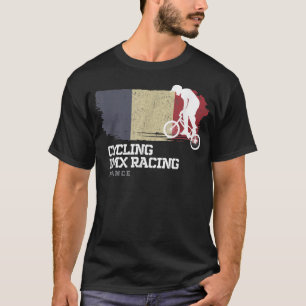 Camiseta BMX Bike França Flag Biking Cycling Racing BMX