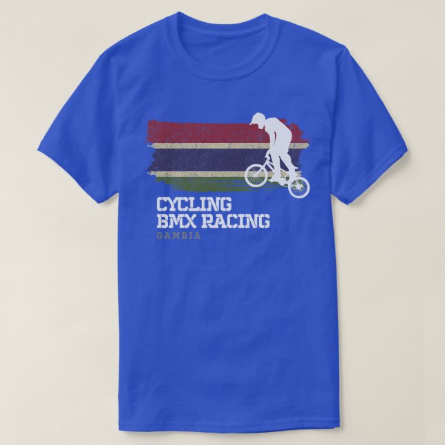 Camiseta BMX Bike Gambia Flag Ciclismo Bicicleta BMX 30 (Frente do Design)