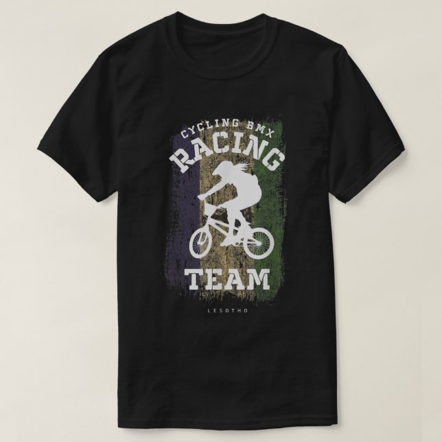 Camiseta BMX Bike Lesotho Banking Cycling Racing (Frente do Design)
