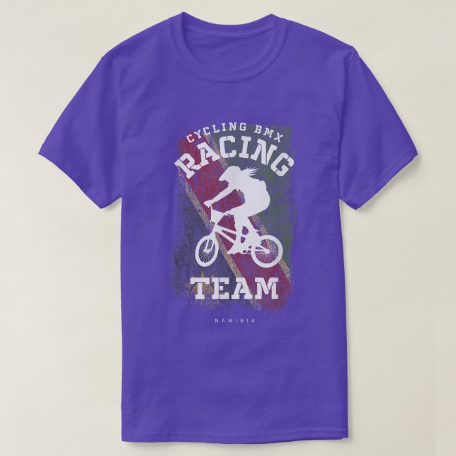 Camiseta BMX Bike Namíbia Bandeira Corrida de bicicleta (Frente do Design)