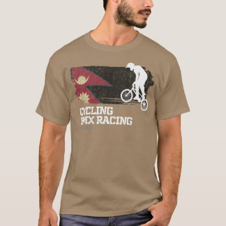 Camiseta BMX Bike Nepal Flag Biking Cycling Racing BMX