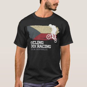 Camiseta BMX Bike República Checa Bandeira Corrida de bicic