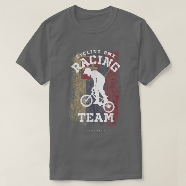 Camiseta BMX Bike Slovakia Flag Biking Cycling Racing BMX (Frente do Design)