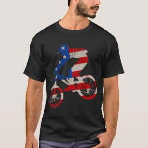 Camiseta BMX Bike Usa BMX Vintage Oferece Bandeiras America