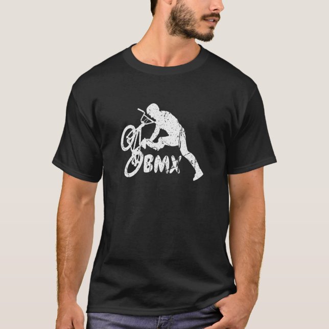 Camiseta Bmx Biker Bicicleta Montanha Homens Correndo Mulhe (Frente)