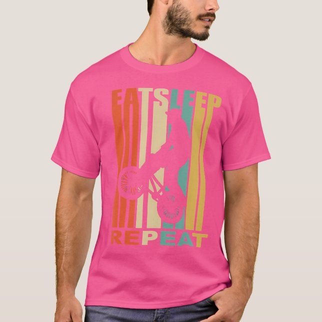 Camiseta Bmx Comer Sono Bmx Wheelie Repetir Bmx (Frente)