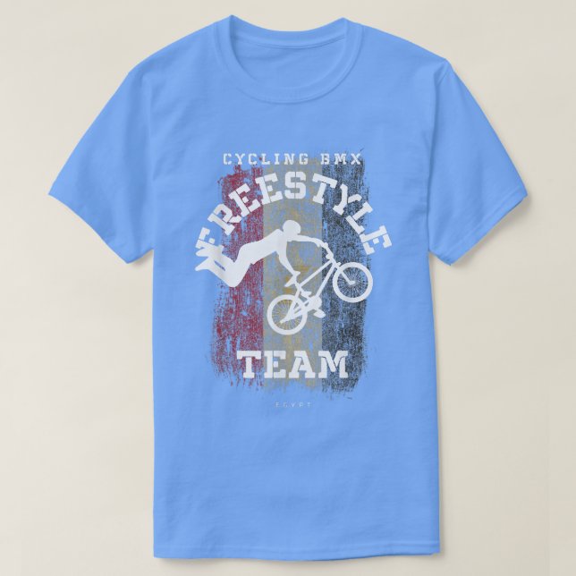 Camiseta BMX Freestyle Bike Egypt Flag Biking Cycling BMX (Frente do Design)