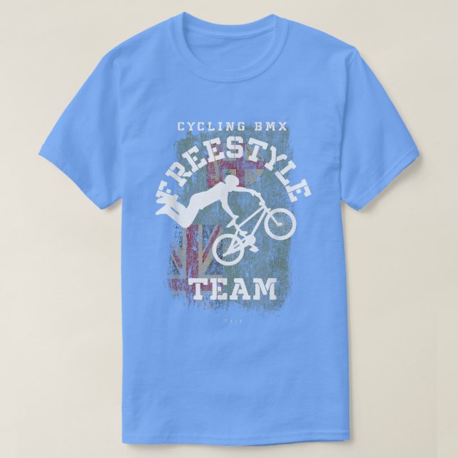 Camiseta BMX Freestyle Bike Fiji Flag Biking Cycling BMX (Frente do Design)