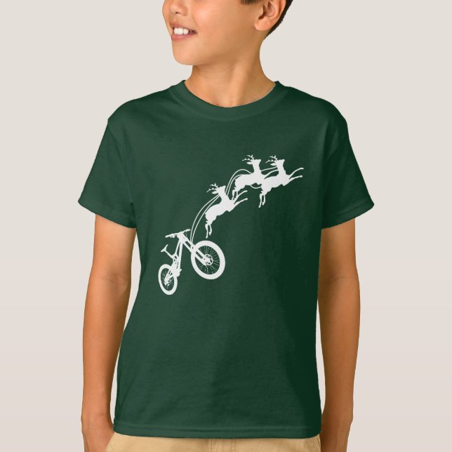 Camiseta bmx mountain bike rendeer no natal (Frente)