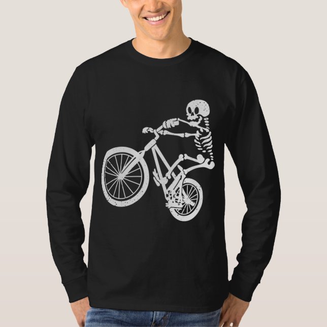 Camiseta BMX Mountain Bike Skeleton I BMX Cyclist Biker (Frente)