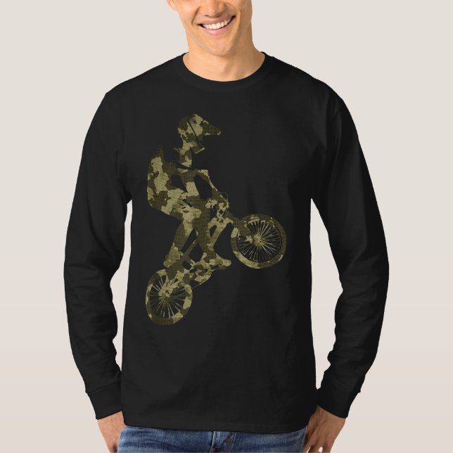 Camiseta BMX Racing Extreme esportivo Bike Rider camuflage  (Frente)