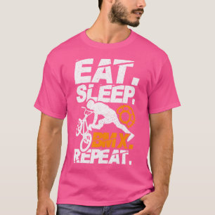 Camiseta Bmx Rider Dizendo Comer Sleep Bmx Repetir