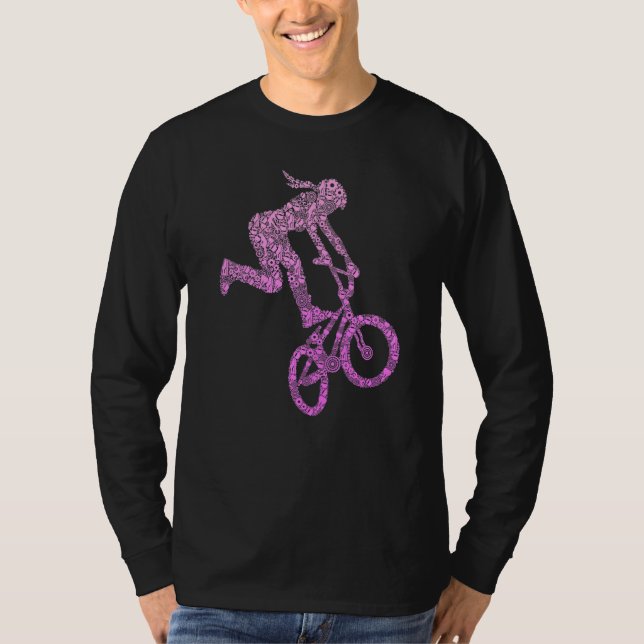 Camiseta Bmx Rider Girl Bicicleta de bicicleta Stunt Racing (Frente)