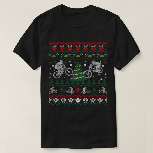 Camiseta BMX Ugly Christmas Shirt Freestyle Racing (Frente do Design)
