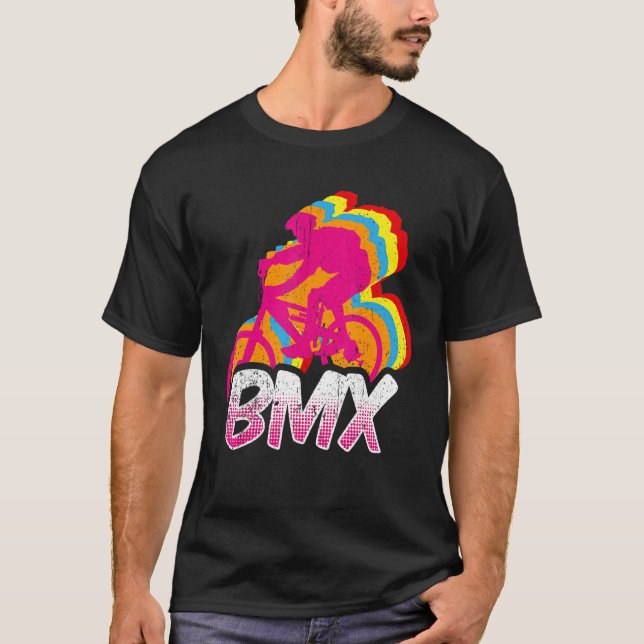 Camiseta BMX vintage bike fãs rapazes moto BMX (Frente)