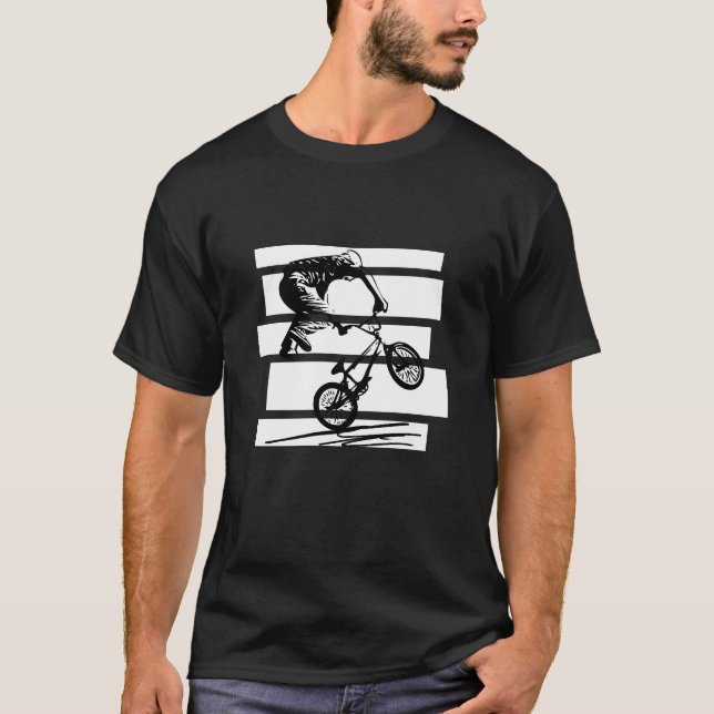 Camiseta BMX Wheelie Silhouette Urban Lines (Frente)