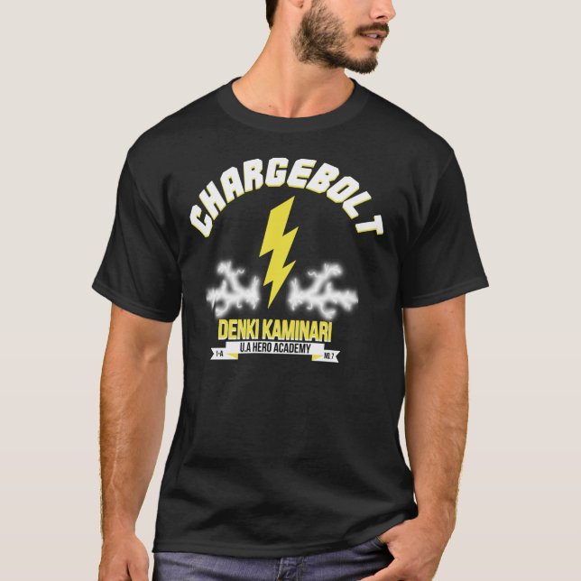 Camiseta BNHA Chargebolt Denki Kaminari Hero Logo Character (Frente)