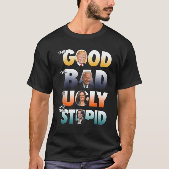 Camiseta Boa Batida A Má Biden O Bem O Mau O Feio (Frente)