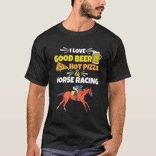 Camiseta Boa Cerveja Pizza Quente E Roupas De Cavalos De Co