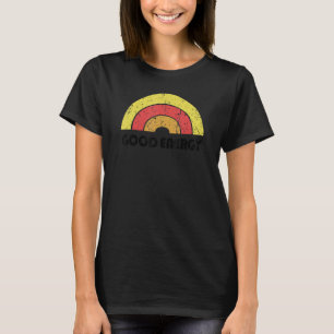 Camiseta Boa Energia Vintage Ensolarado Arco-íris Boho Hipp