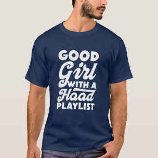 Camiseta Boa Garota Com Playlist retro de Capuz